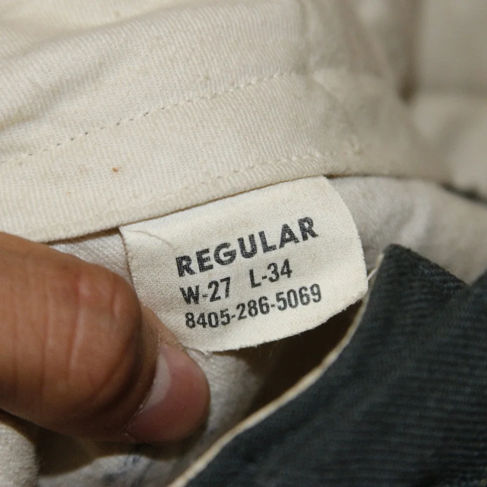 Vintage US Military OG-107 Field Trousers Mens 25x29 Green Wool Serge Pants
